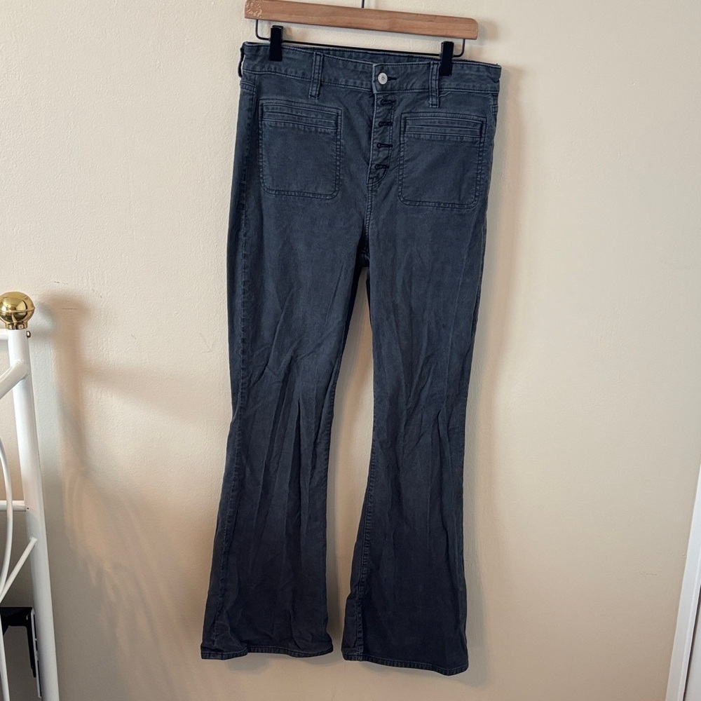 American Eagle Super Hi-Rise Corduroy Flare Button Fly Pants